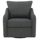 Madia Boucle Upholstered Swivel Glider Chair Charcoal Grey