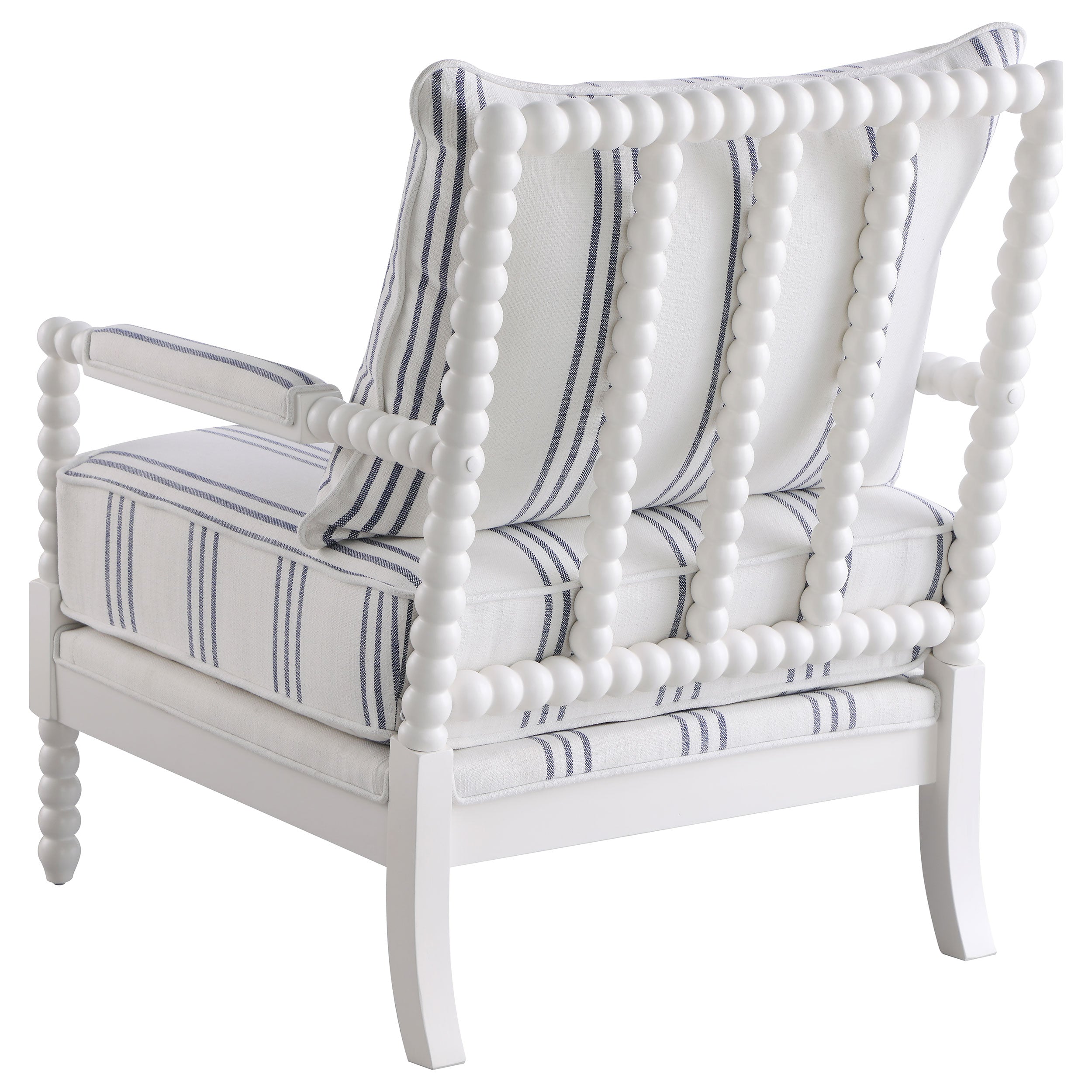 Blanchett Upholstered Accent Chair with Spindle Accent White and Navy