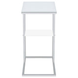 Daisy 1-shelf Accent Table Chrome and White