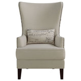 Pippin Curved Arm High Back Accent Chair Cream