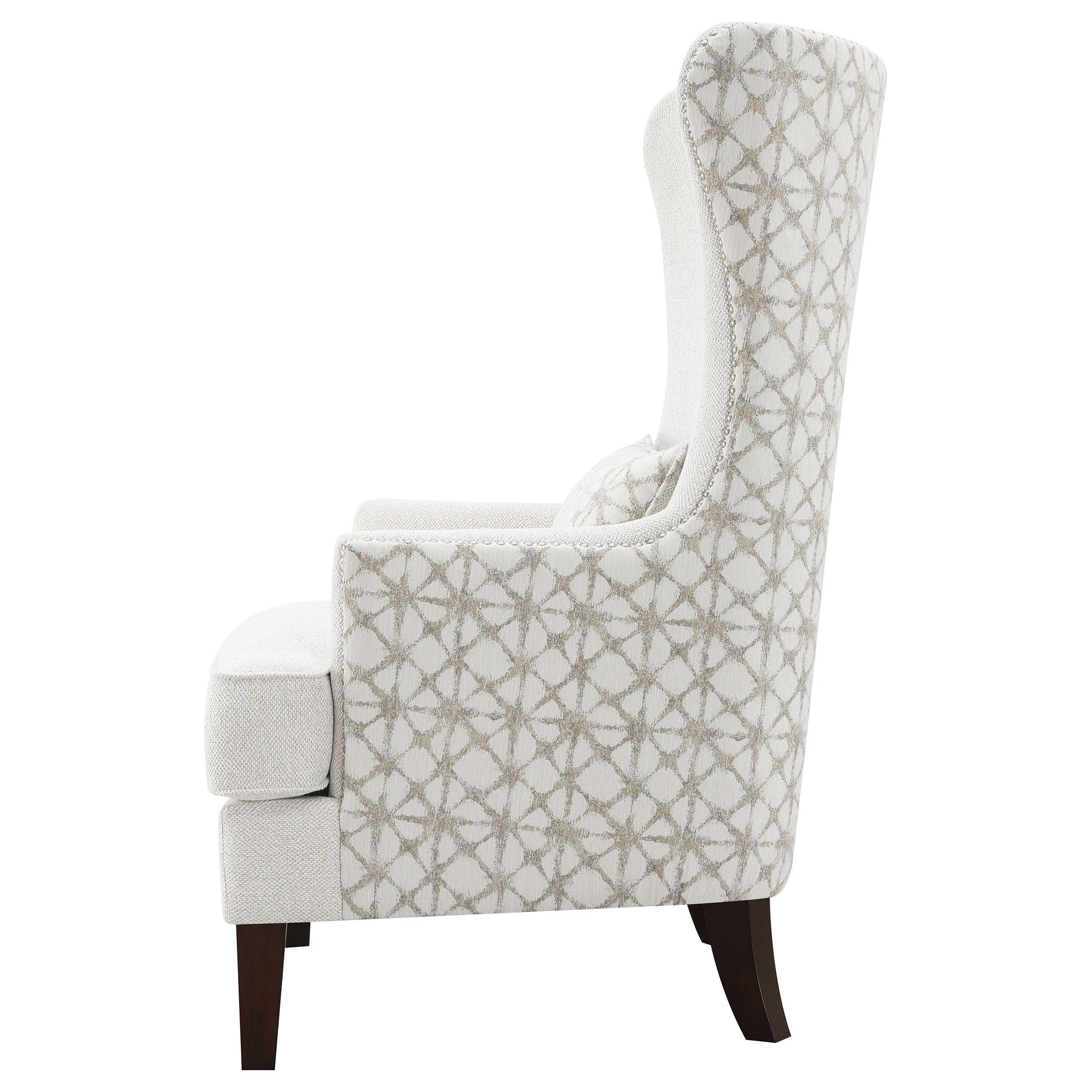 Pippin Curved Arm High Back Accent Chair Cream