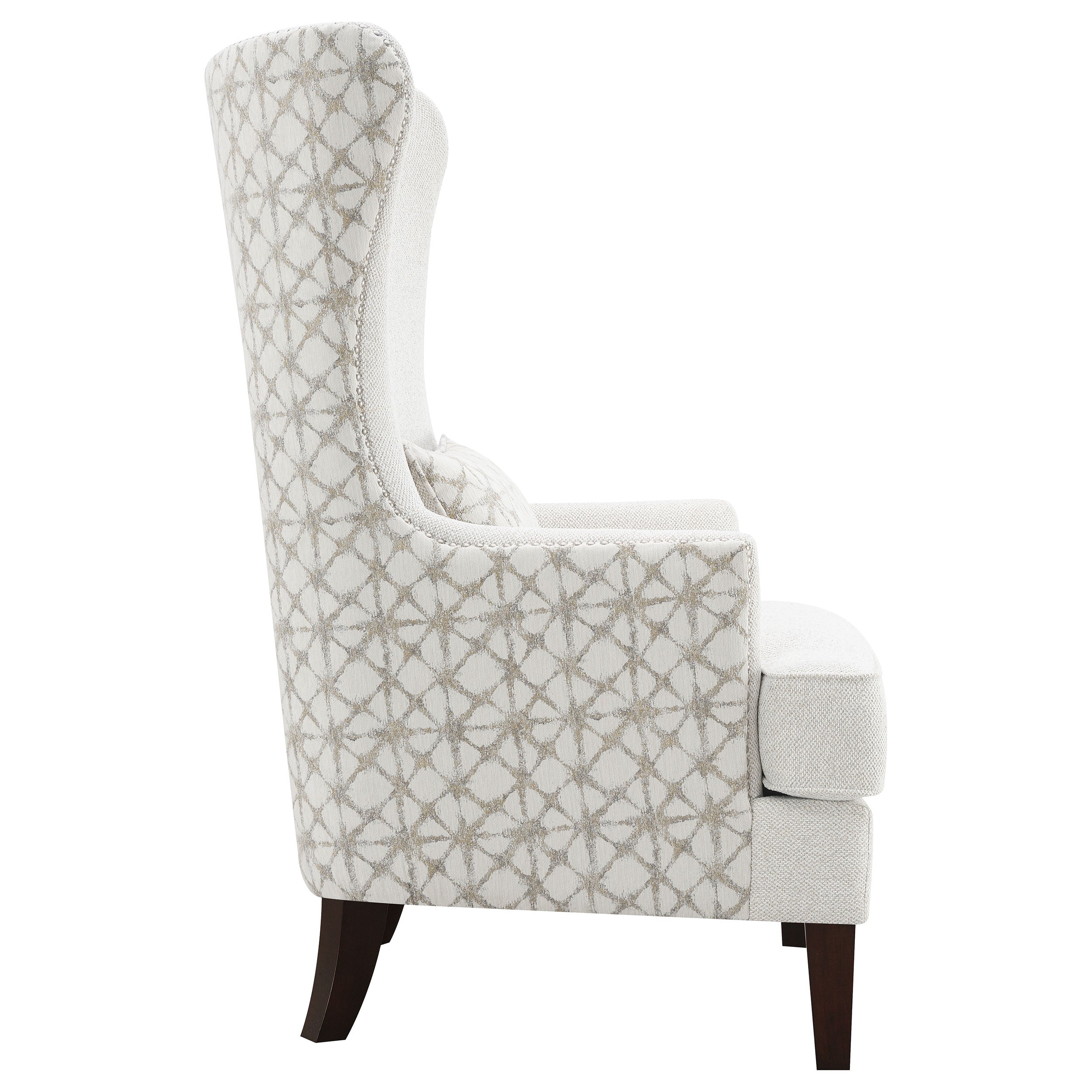 Pippin Curved Arm High Back Accent Chair Cream