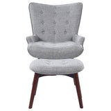 Willow Upholstered Accent Chair with Ottoman Grey and Brown