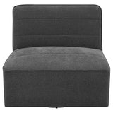 Cobie Upholstered Swivel Armless Chair Dark Charcoal