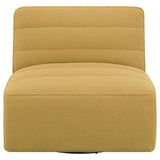 Cobie Upholstered Swivel Armless Chair Mustard