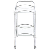 Shadix 2-tier Serving Cart with Glass Top Chrome and Clear