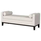 Rosie Upholstered Accent Bench with Armrests Vanilla