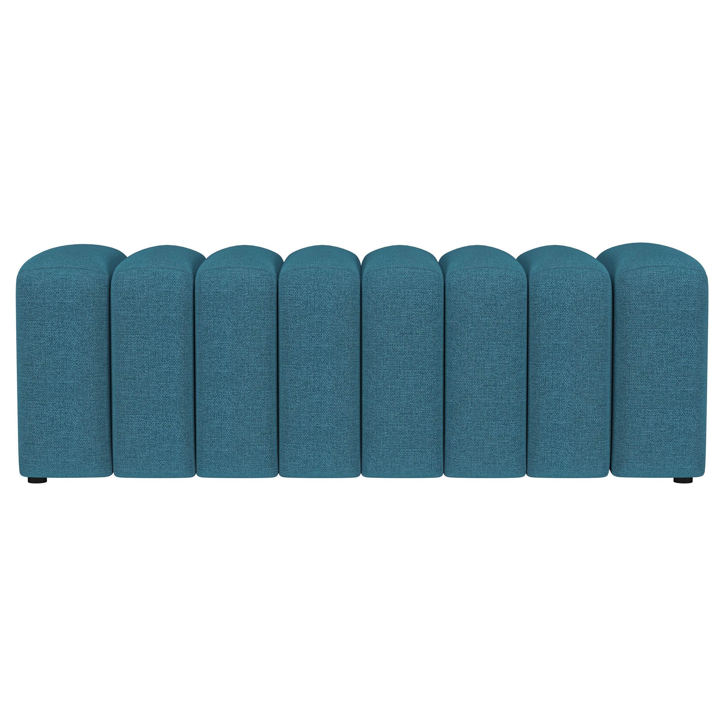 Summer Fabric Upholstered Tufted Accent Bench Peacock Blue