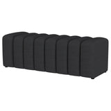 Summer Fabric Upholstered Tufted Accent Bench Charcoal