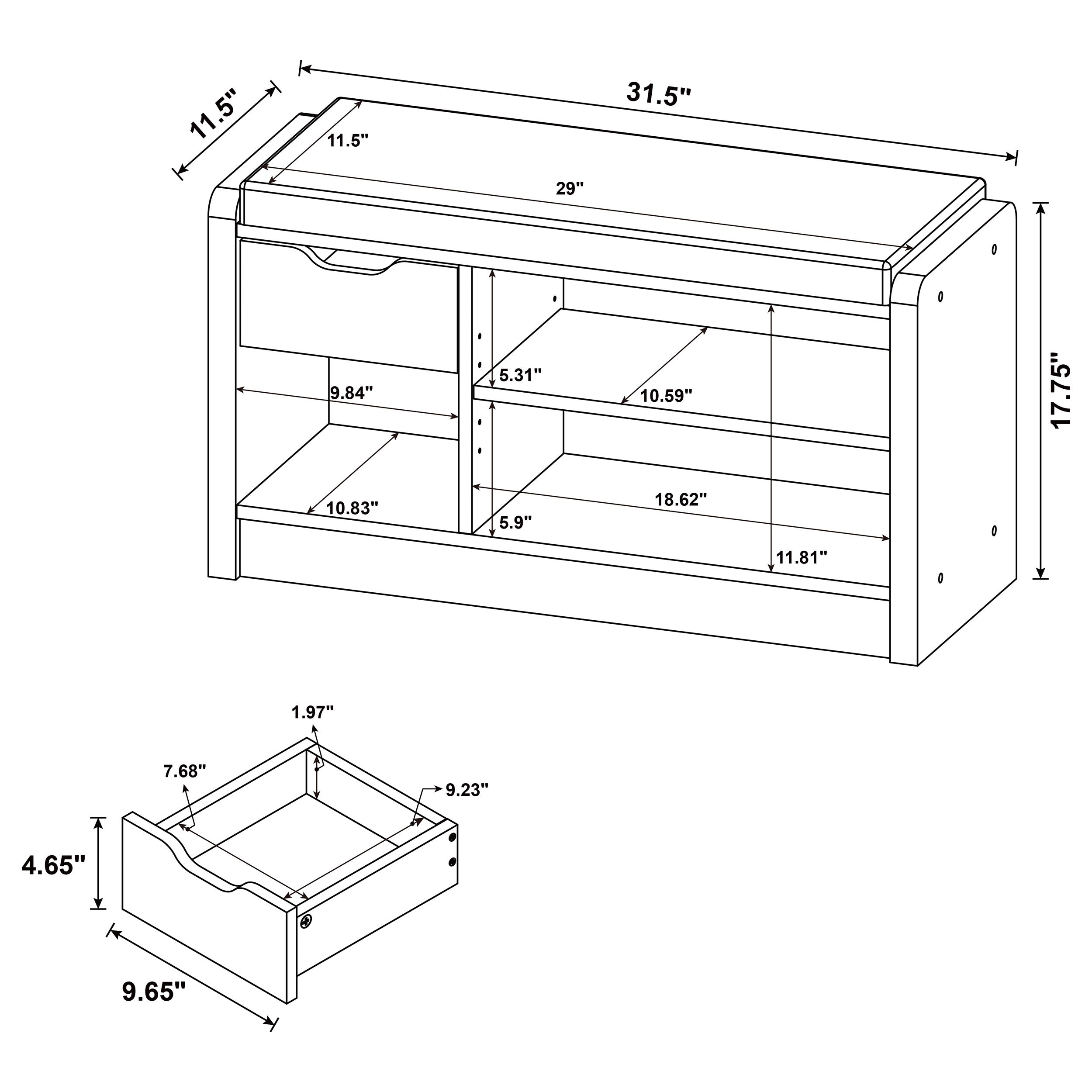 Arrington Storage Bench Smoked Oak