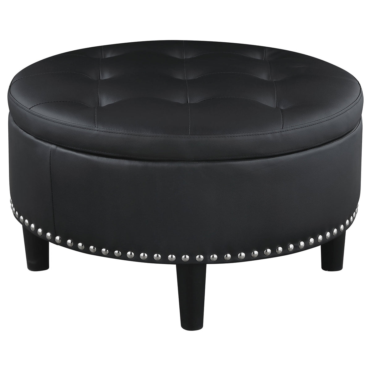 Jace Upholstered Tufted Storage Ottoman Black