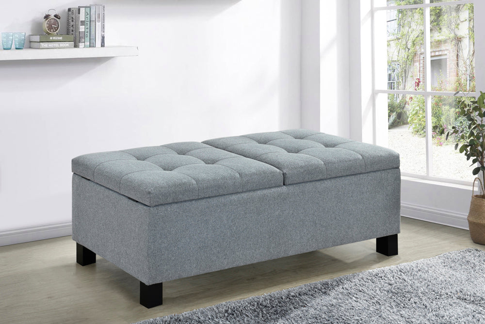 Corner Split Storage Bench Grey