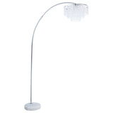 Shirley Marble Base Floor Lamp Chrome and Crystal