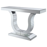 Saanvi Console Table with U-shaped Base Clear Mirror