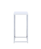 Edmund Accent Table with X-cross Glossy White and Chrome