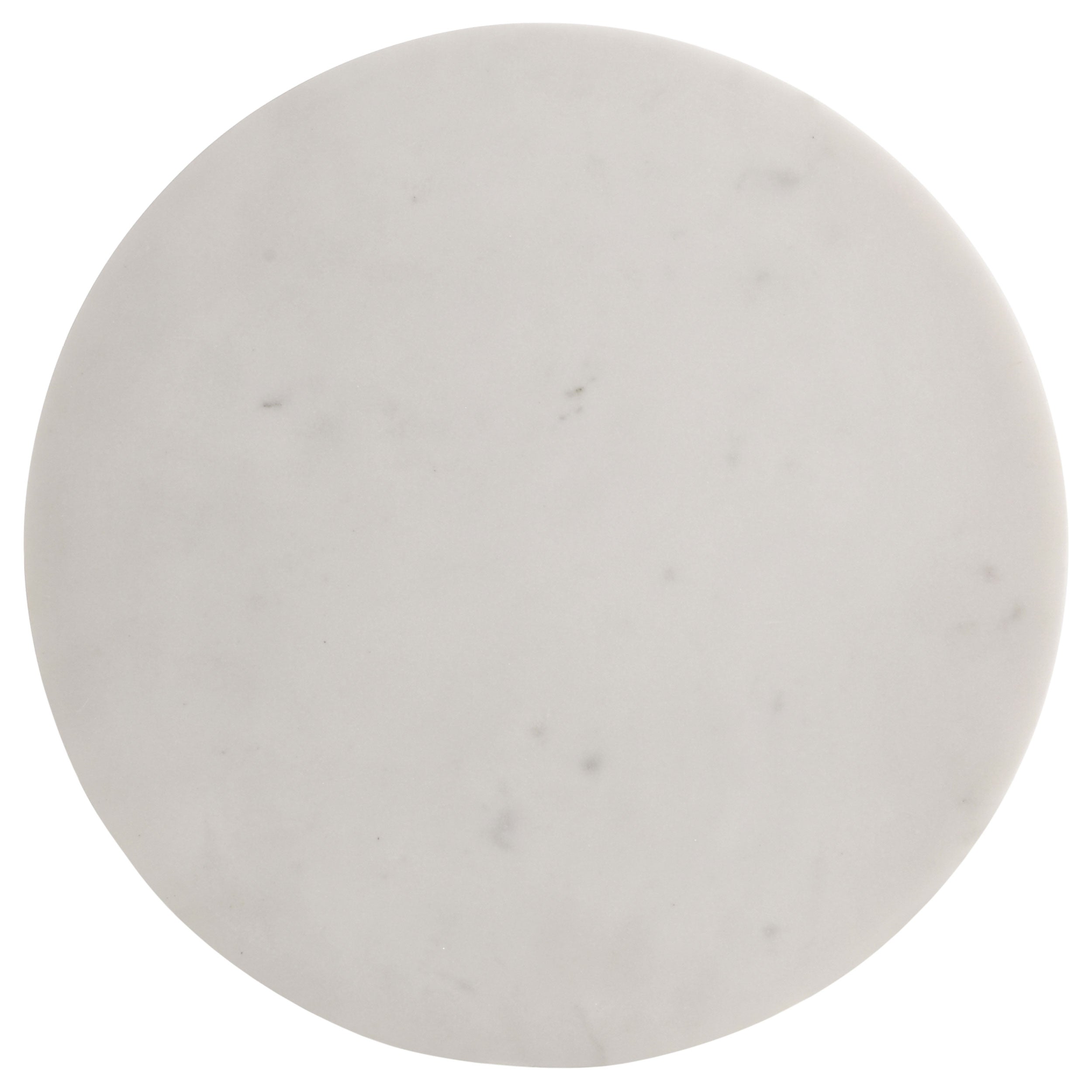 Colette Round Marble Top Side Table White and Dark Grey