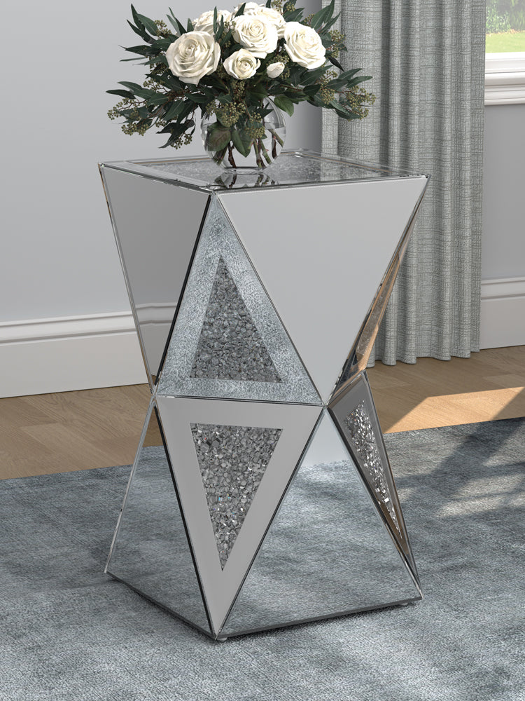 Matheo Geometric Side Table Silver