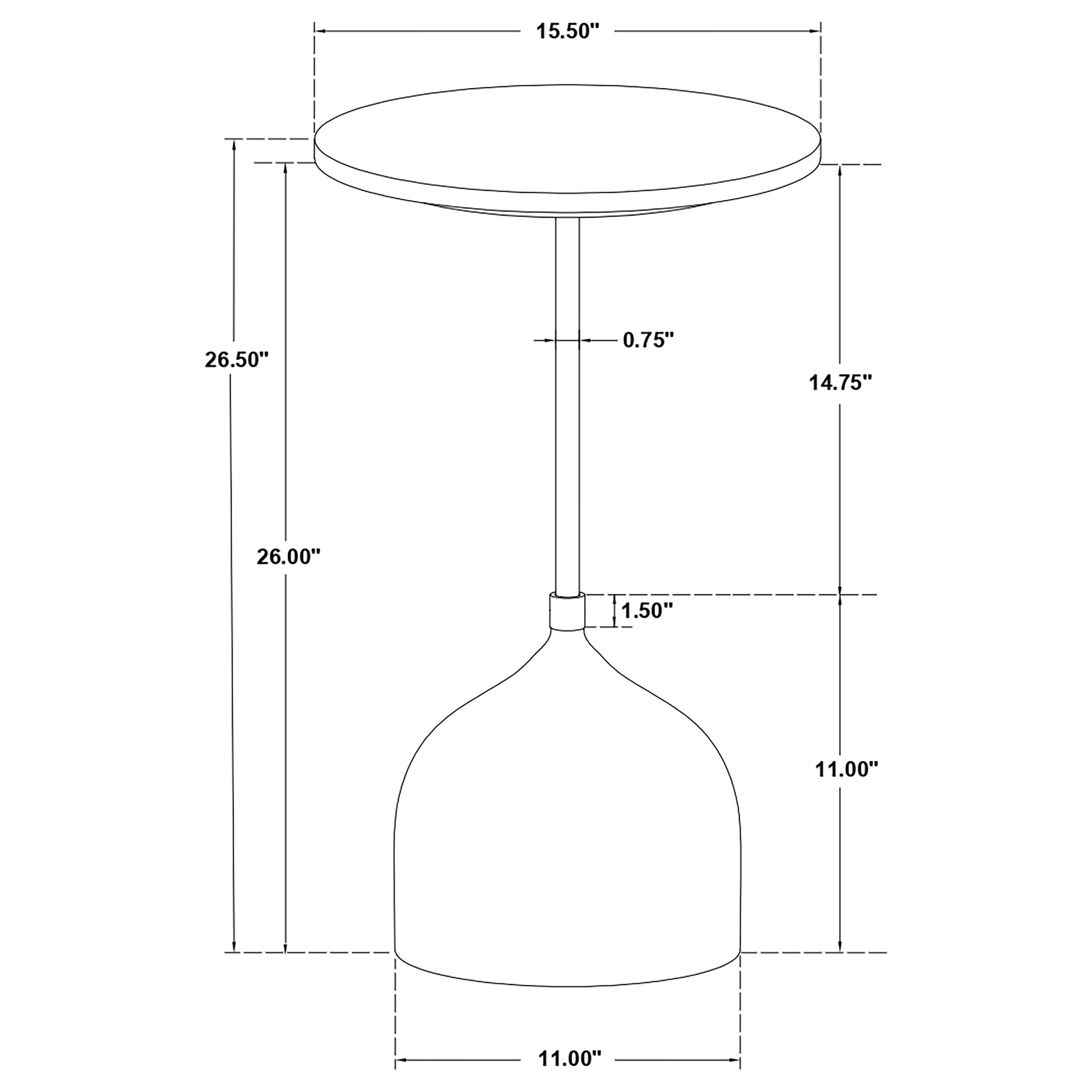 Colima Round Wood Top Side Table Peach