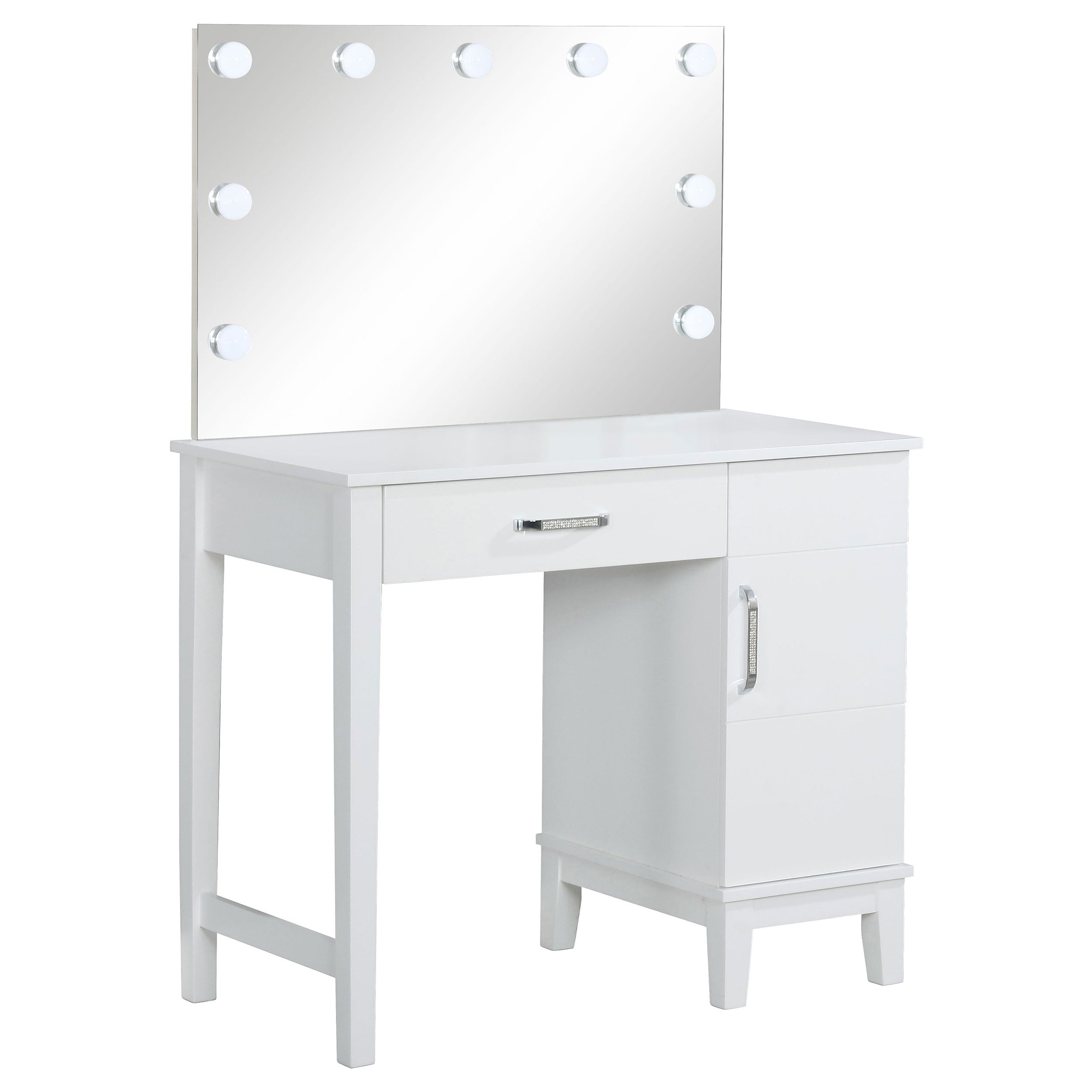 Elijah Vanity Set with LED Lights White and Dark Grey