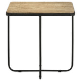 Elyna Square Accent Table Travertine and Black