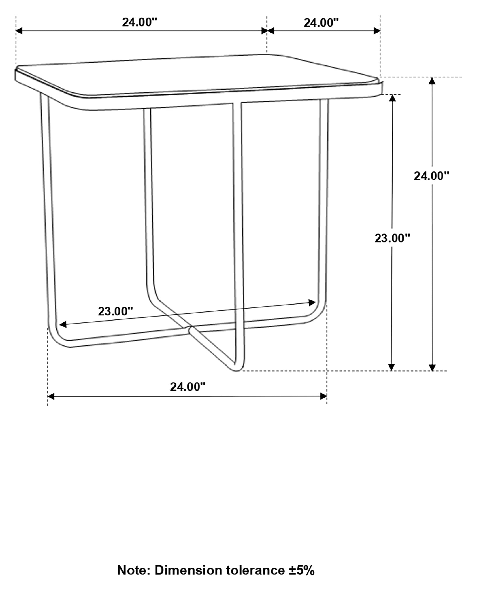 Elyna Square Accent Table Travertine and Black