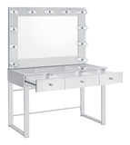 Umbridge 3-drawer Vanity with Lighting Chrome and White