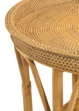 Antonio Round Rattan Tray Top Accent Table Natural