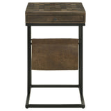 Chessie 1-drawer Square Side Table With Leatherette Sling Tobacco and Black