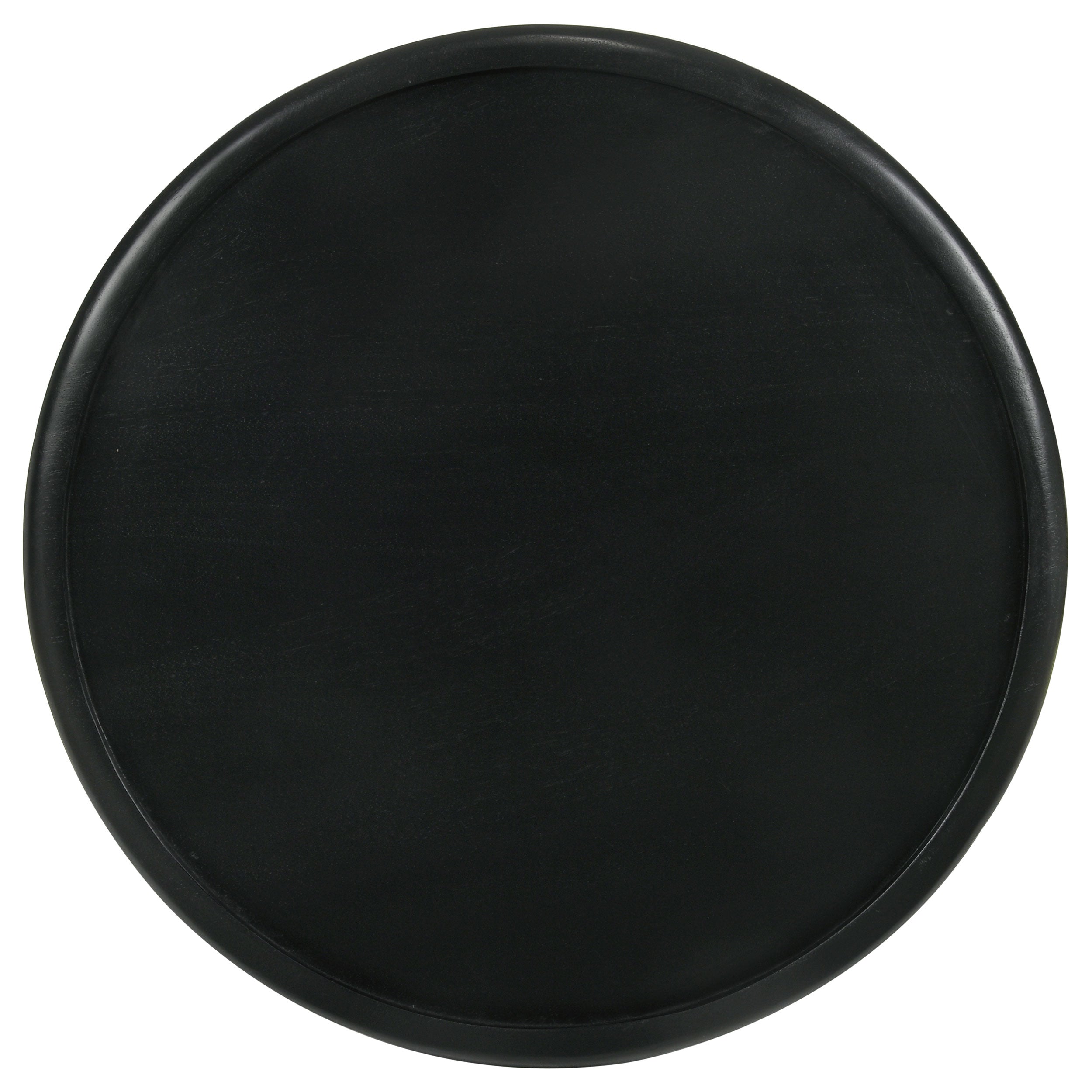 Krish 18-inch Round Accent Table Black Stain