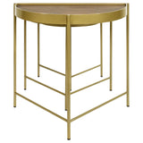 Tristen 3-Piece Demilune Nesting Table With Recessed Top Brown and Gold