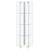 Zahavah 4-shelf Hexagon Shaped Curio Cabinet White and Clear