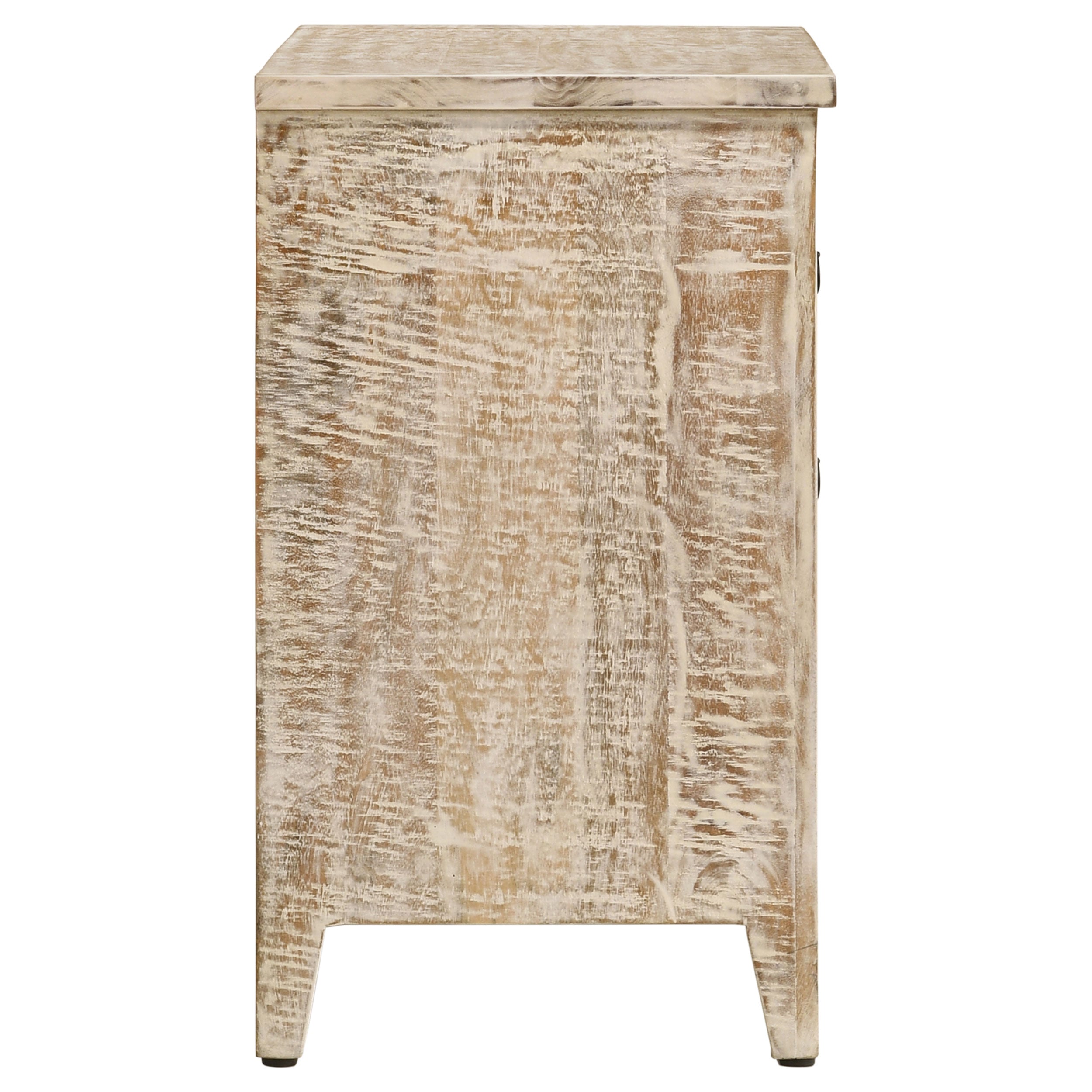 Mariska 3-drawer Wooden Accent Cabinet White Distressed