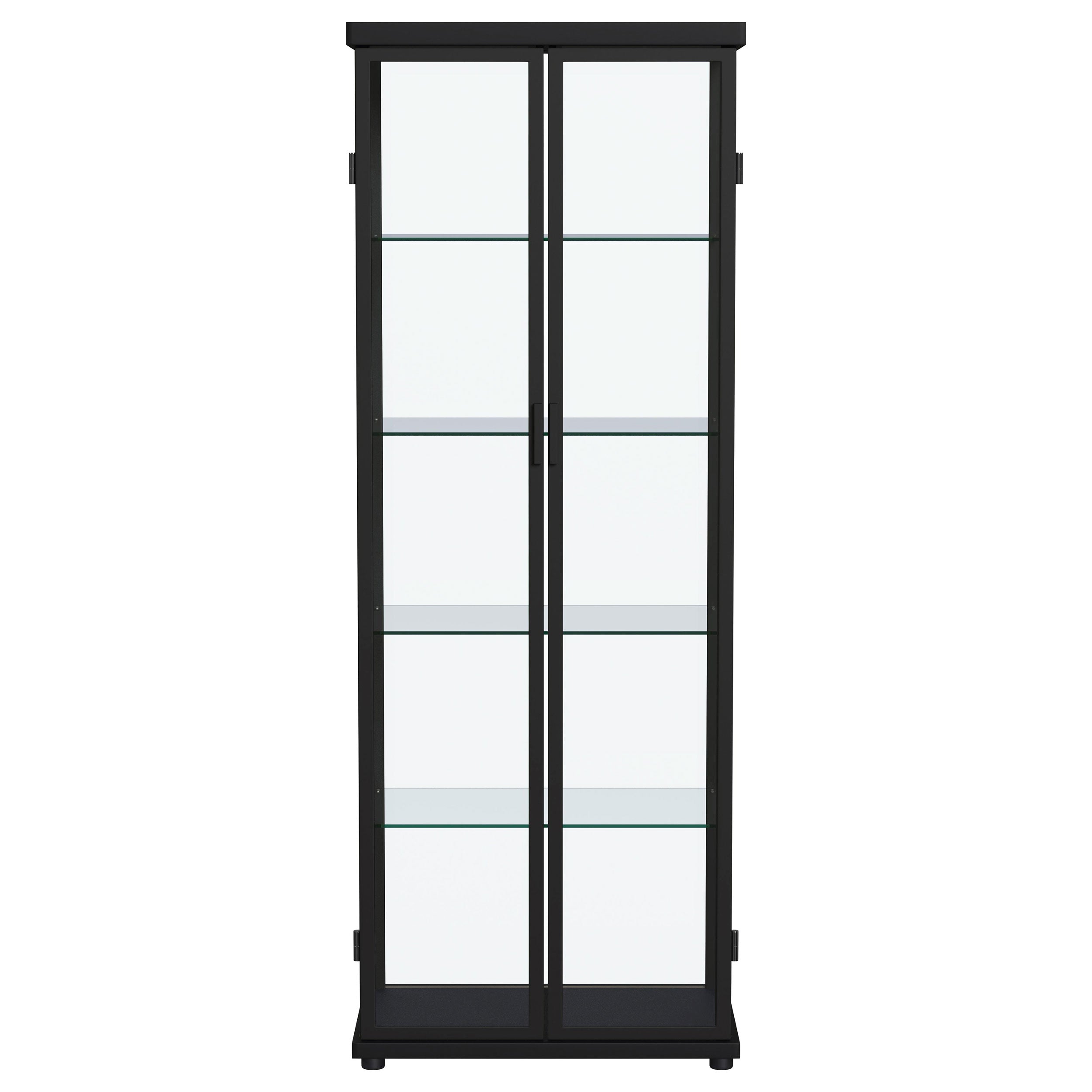 Aero 5-shelf Display Curio Cabinet with LED Lighting Black