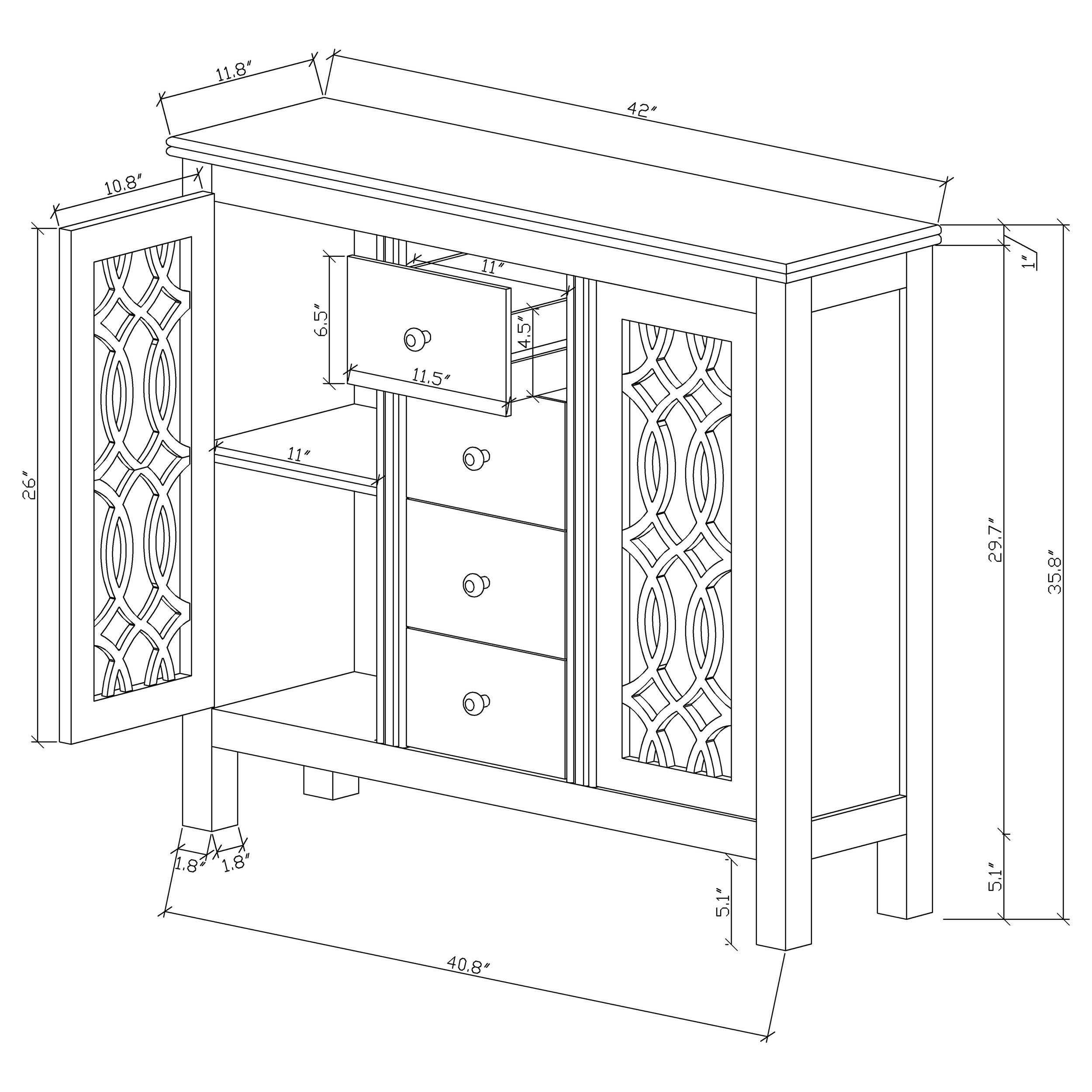 Rue 4-drawer Accent Cabinet Antique Blue