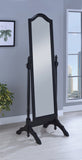 Cabot Rectangular Cheval Mirror with Arched Top Black