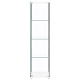 Bellatrix Rectangular 4-shelf Curio Cabinet White and Clear