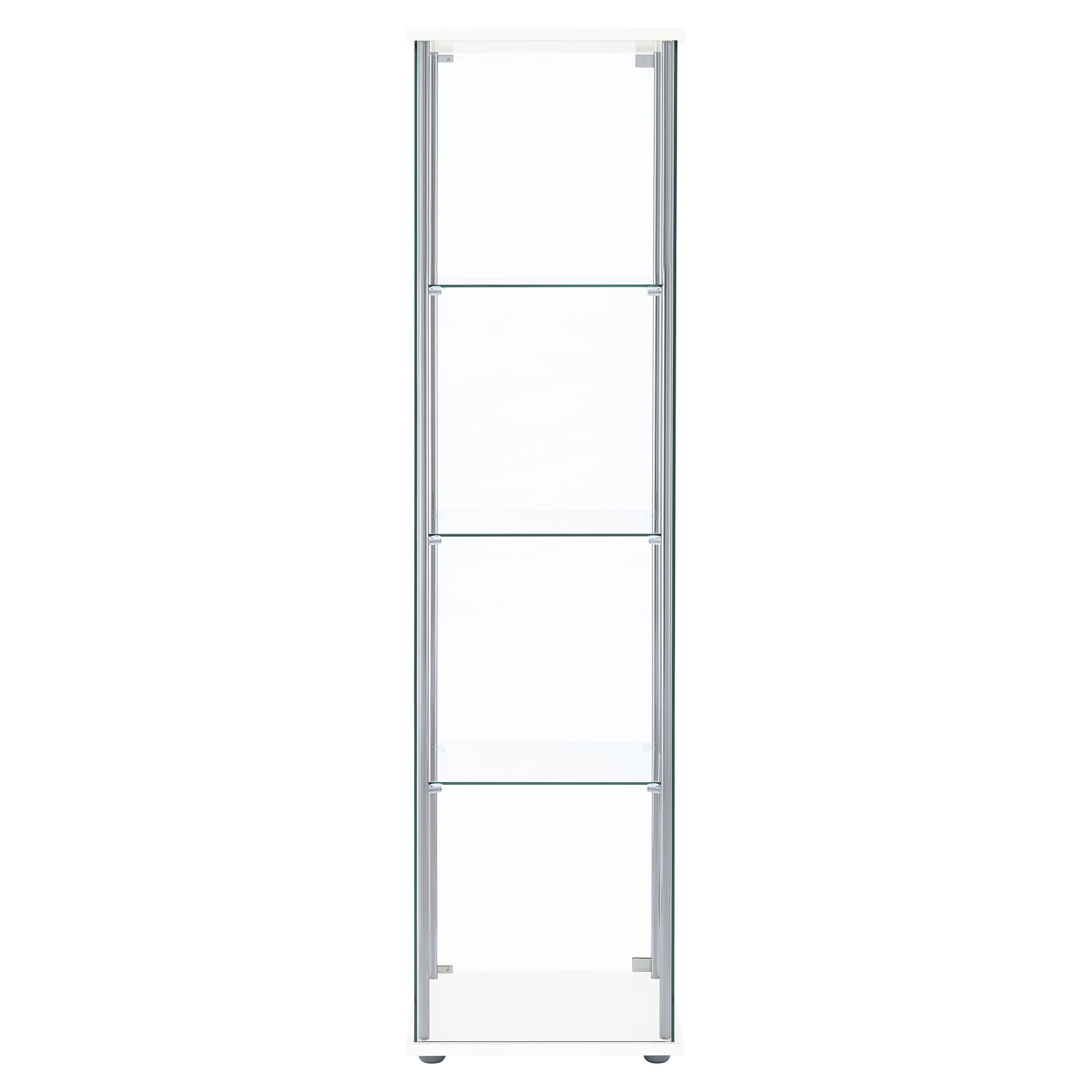 Bellatrix Rectangular 4-shelf Curio Cabinet White and Clear