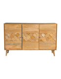 Alyssum Checkered Pattern 3-door Accent Cabinet Natural