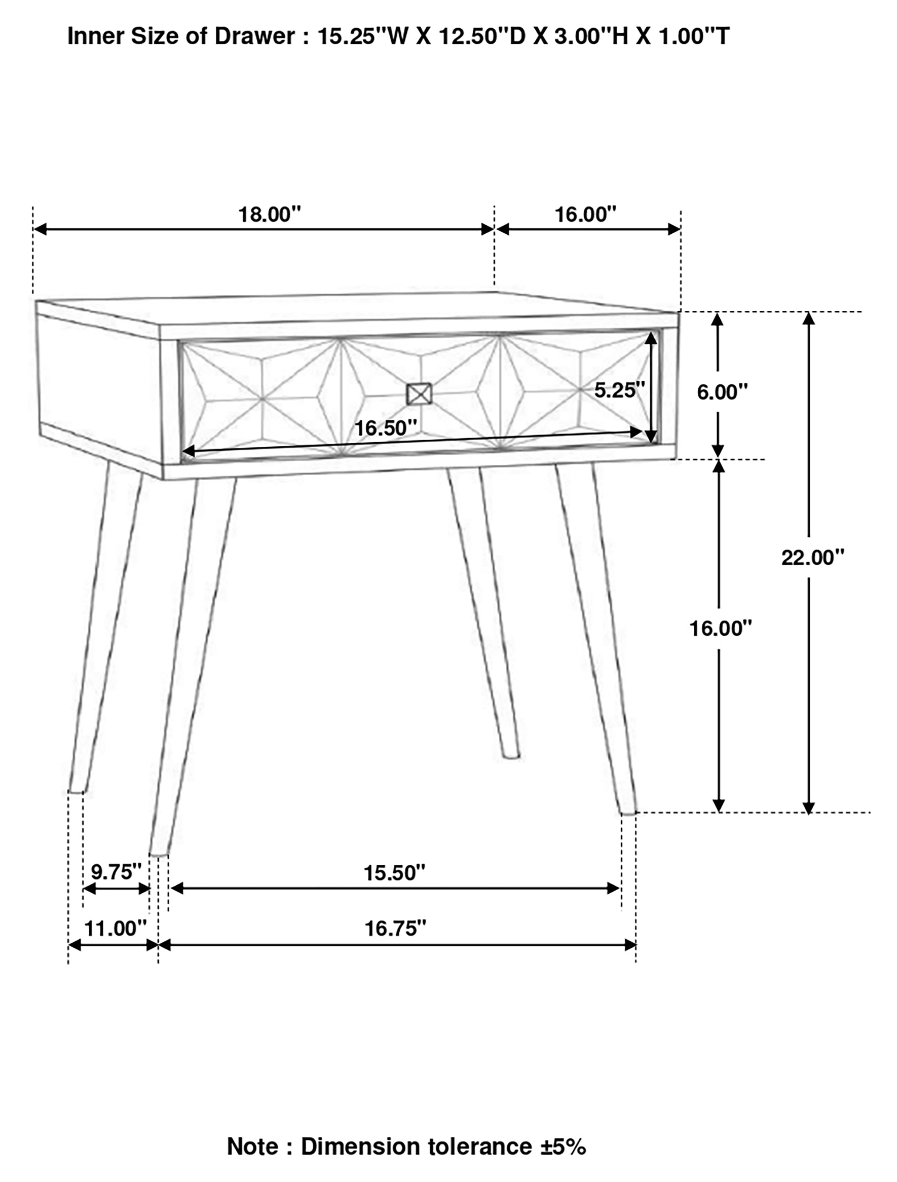 Ezra Rectangular 1-drawer Accent Cabinet