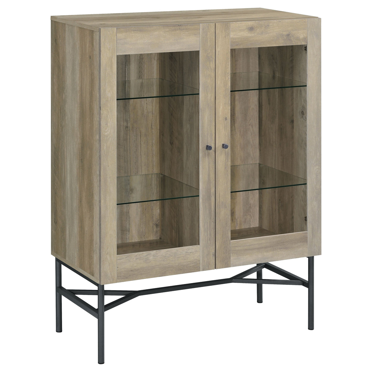 Bonilla 2-door Accent Cabinet with Glass Shelves