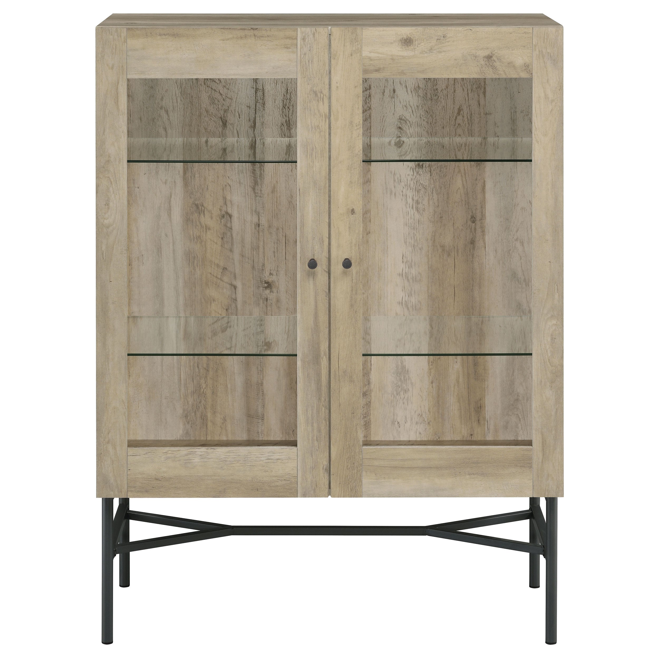 Bonilla 2-door Accent Cabinet with Glass Shelves