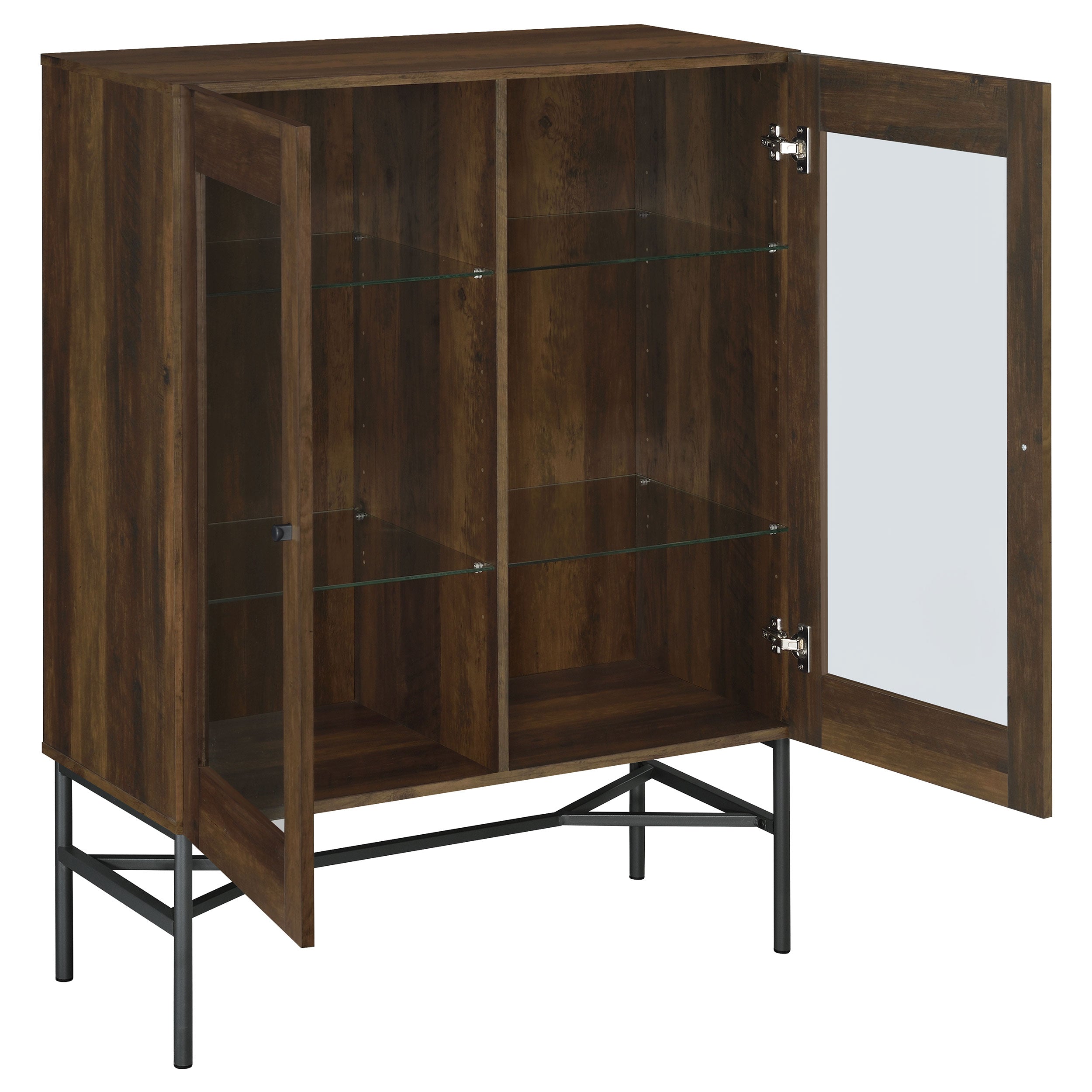 Bonilla 2-door Accent Cabinet with Glass Shelves