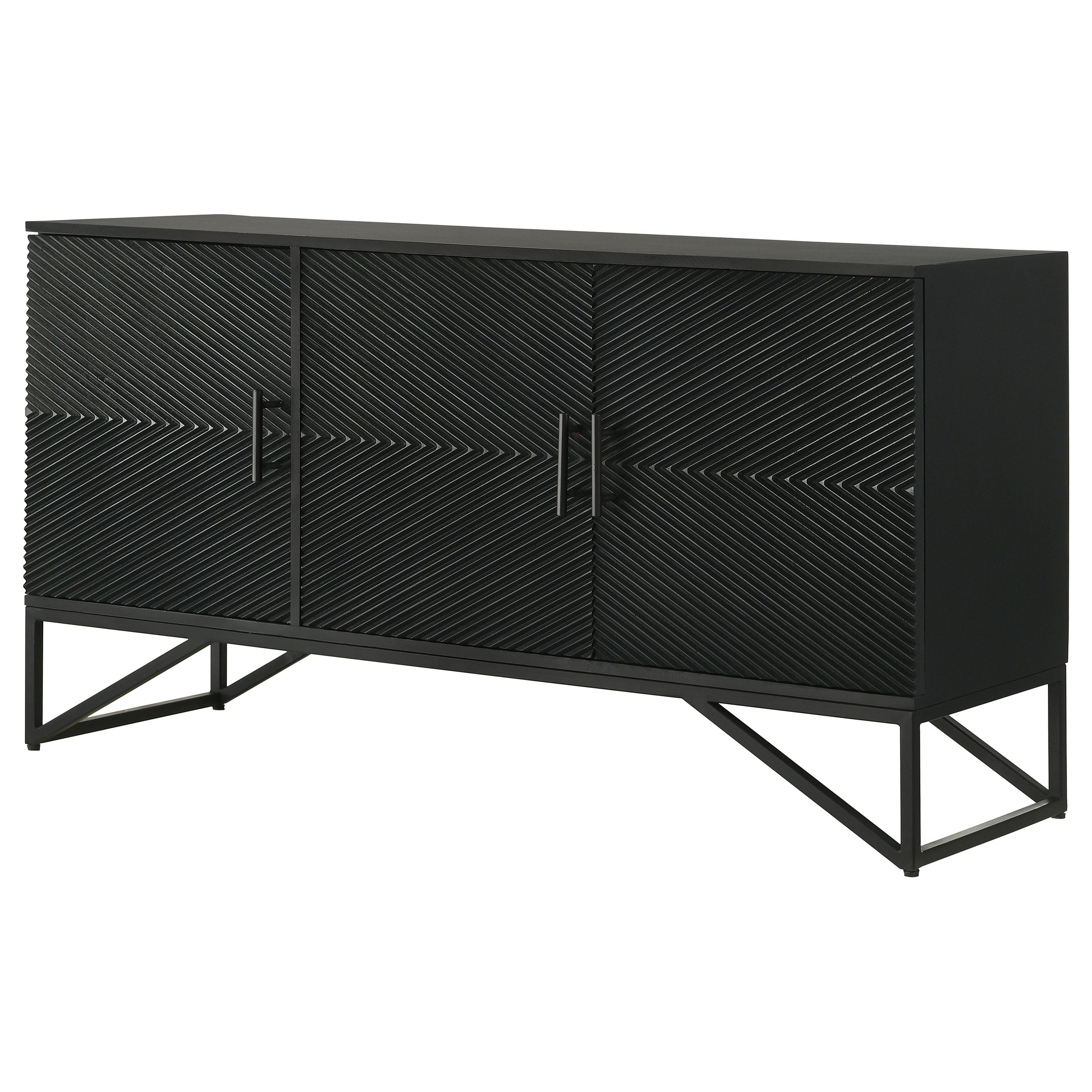 Riddell 3-door Accent Cabinet Black