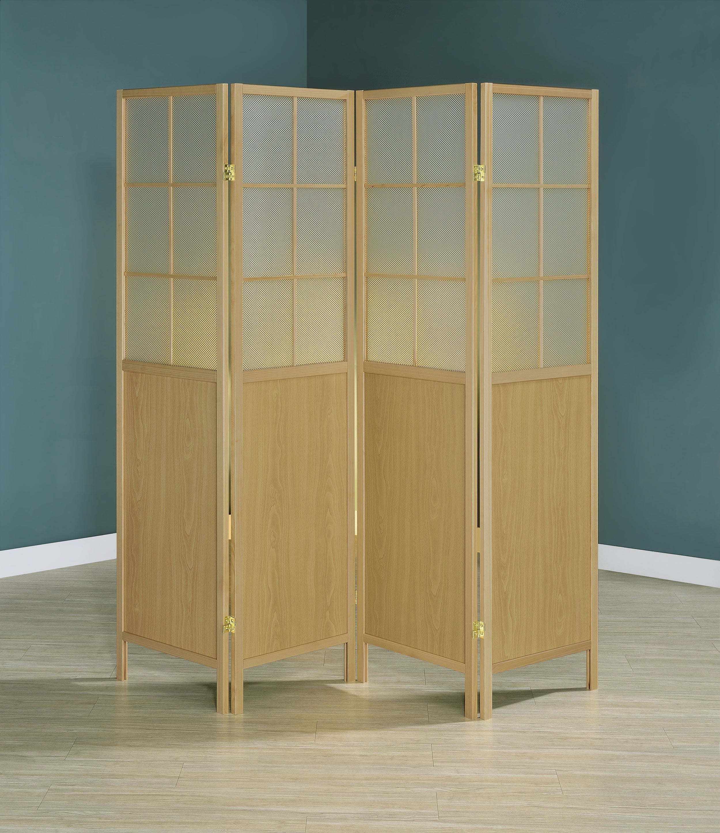 Edwards 4-Panel Room Divider Folding Shoji Screen Natural