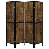 Deepika 4-panel Folding Screen Antique Nutmeg and Black