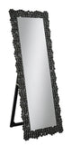 Mckay Textural Frame Cheval Floor Mirror Silver and Smoky Grey