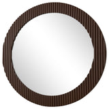 Dexter 40 x 40 Inch Round Reeding Frame Wall Mirror Brown