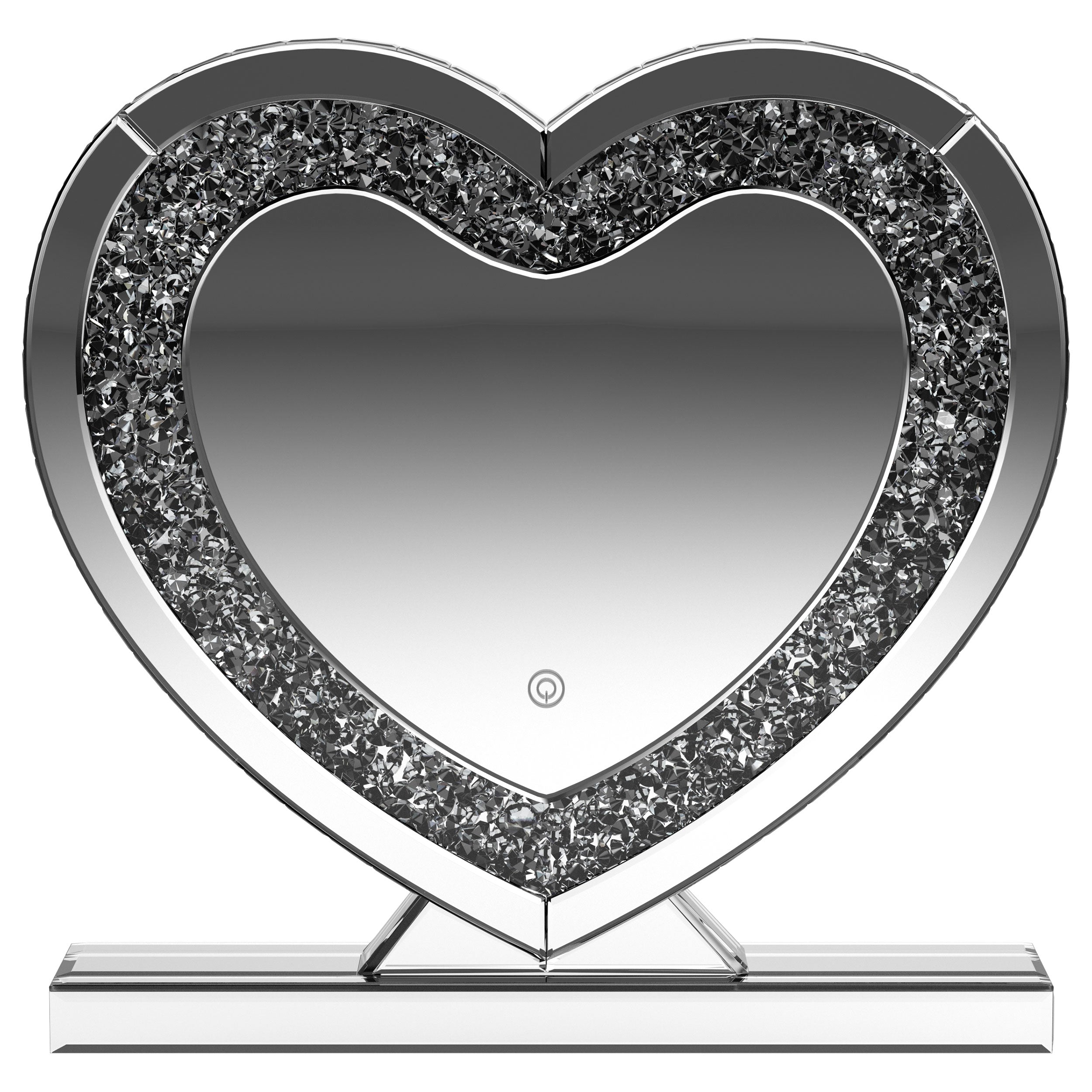 Euston Heart Shape Table Mirror Silver