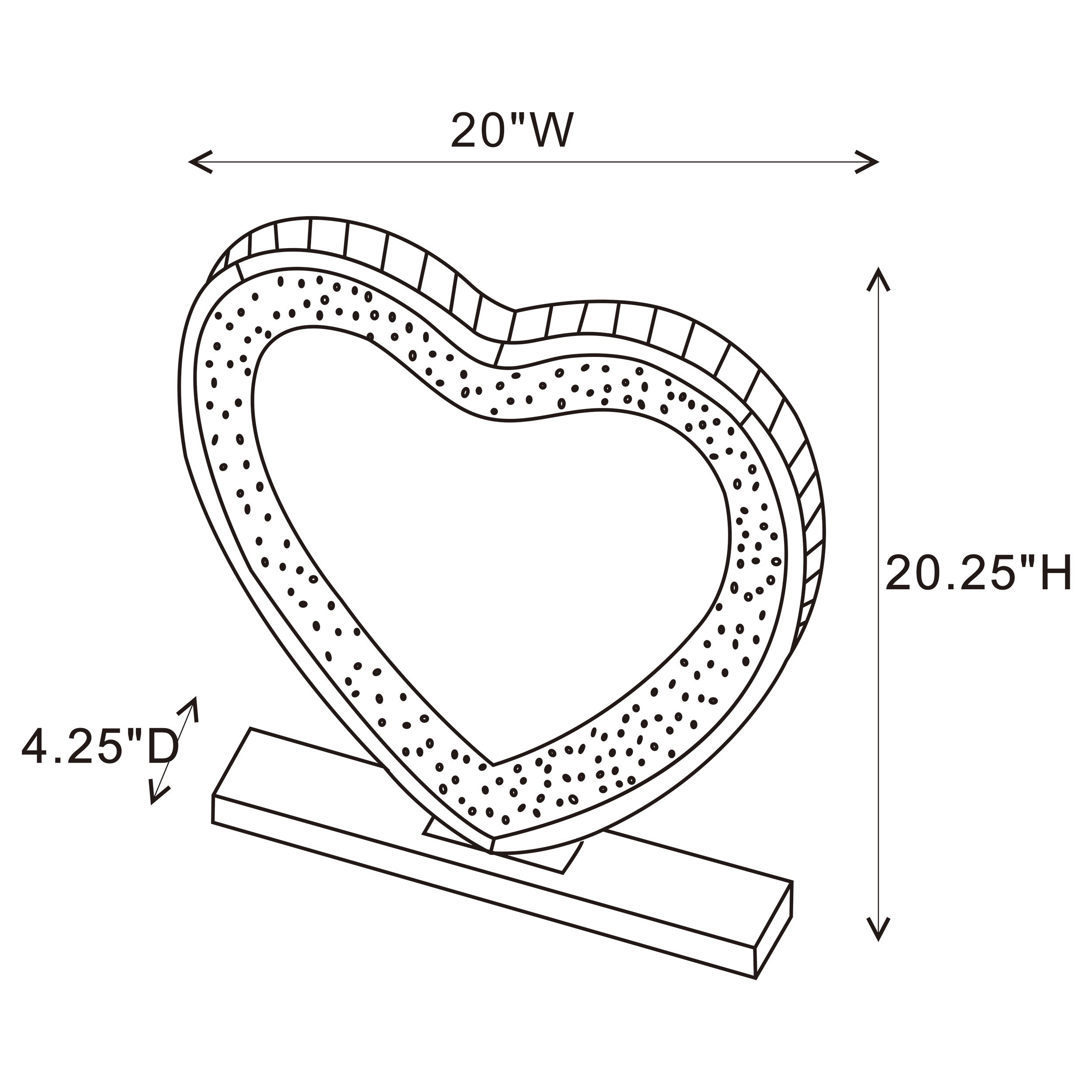 Euston Heart Shape Table Mirror Silver