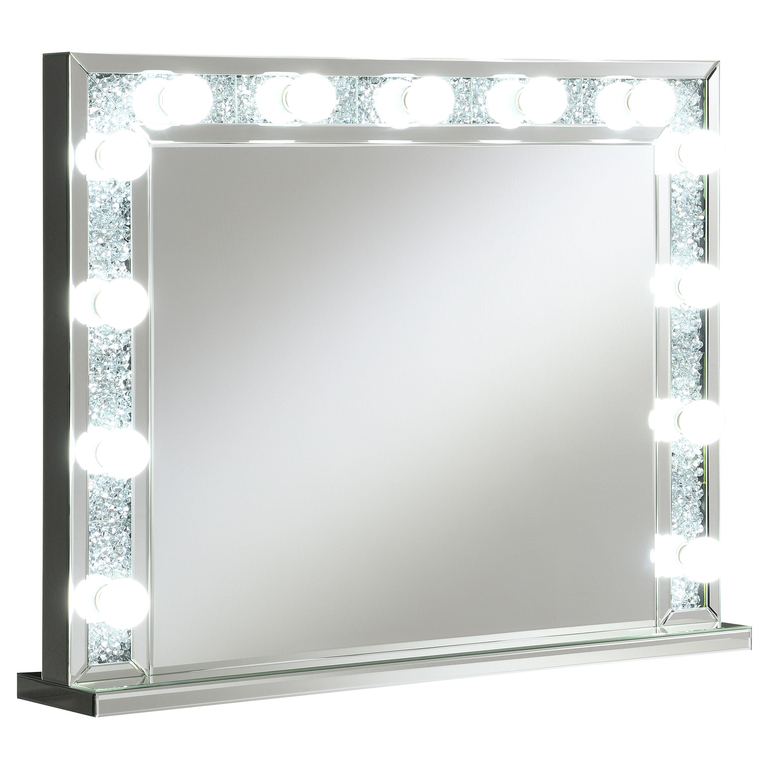 Wilmer Rectangular Table Mirror with Lighting Silver